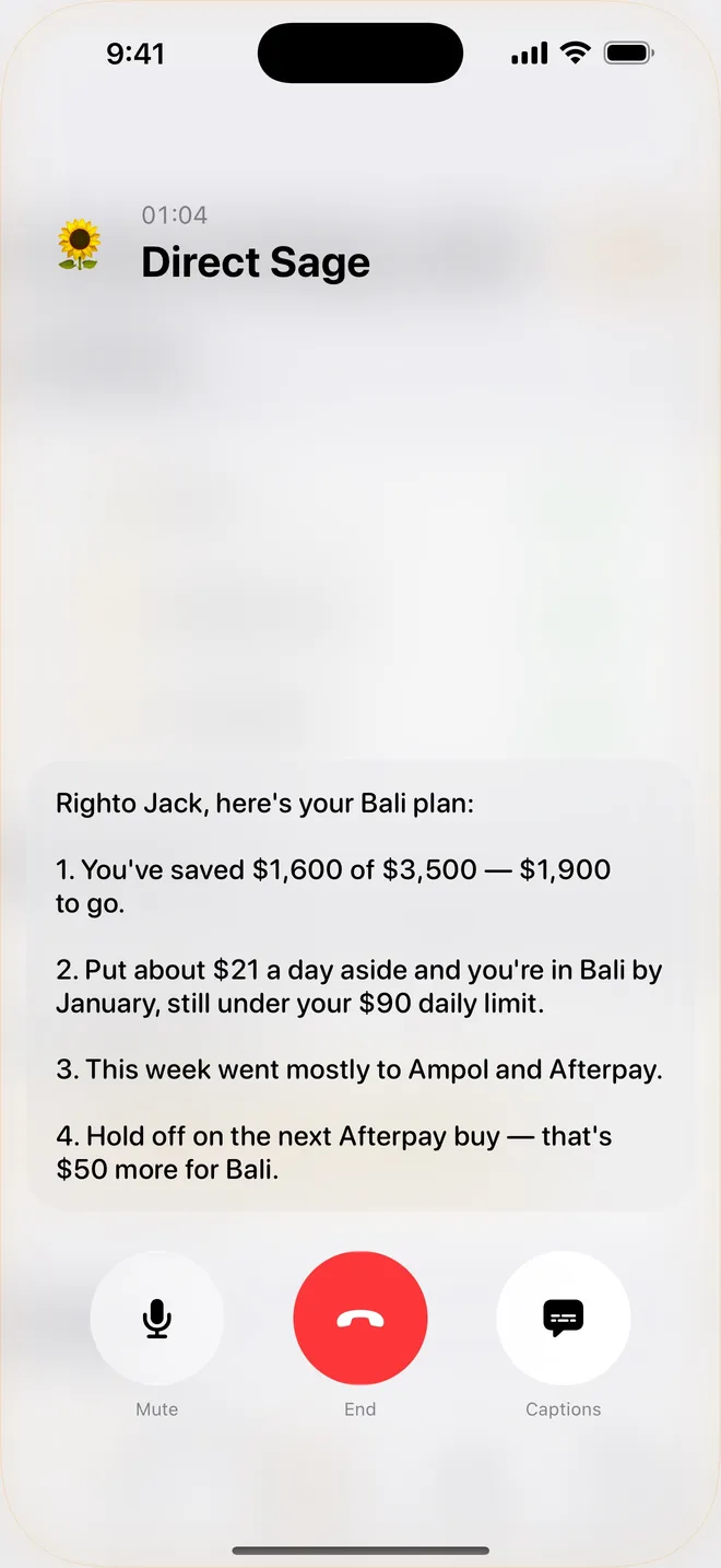 Dibba Voice AI call planning a savings goal