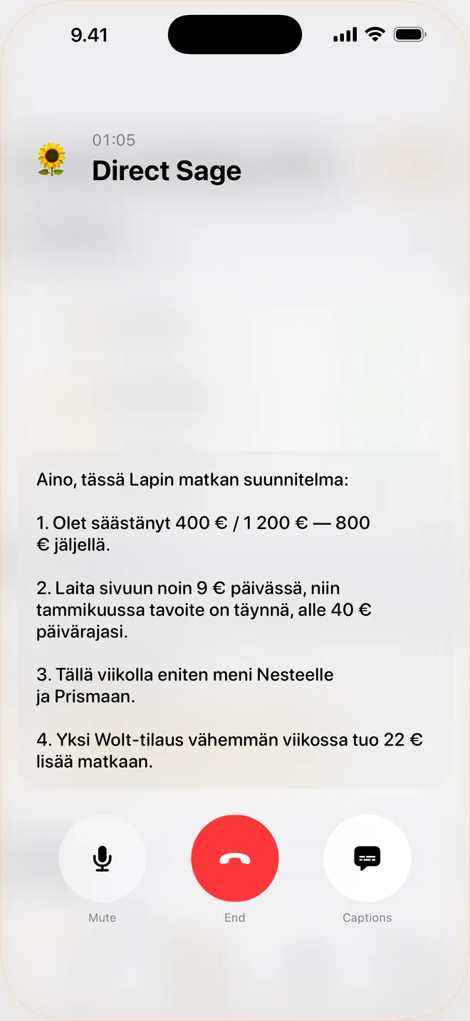 Dibba Voice AI call planning a savings goal