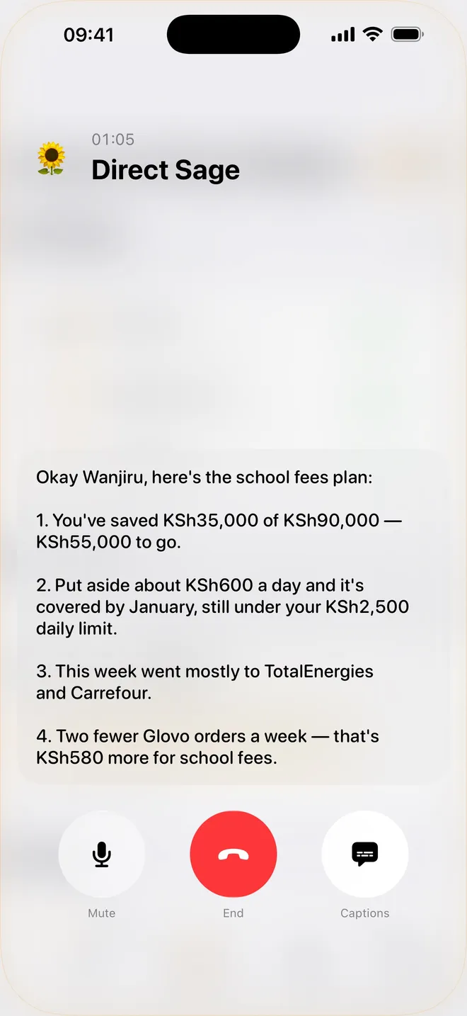 Dibba Voice AI call planning a savings goal