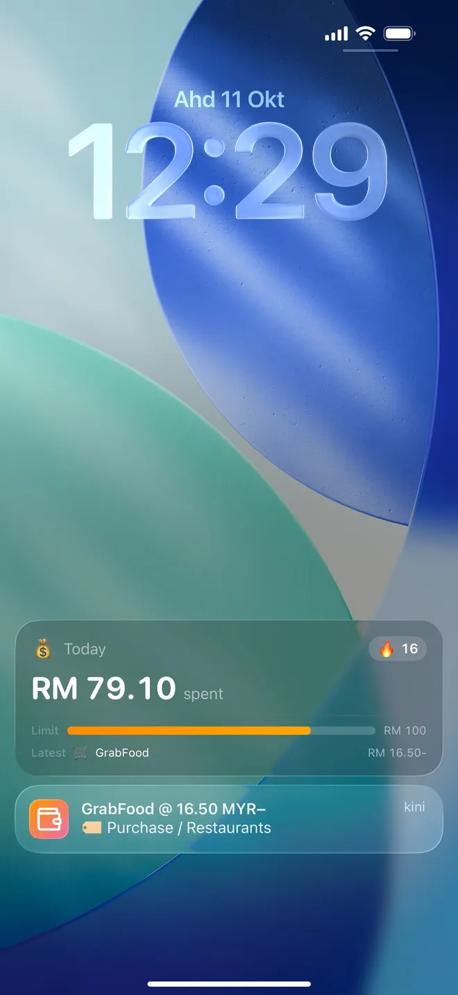 Lock Screen with Dibba Live Activity