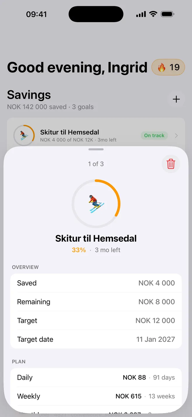 Dibba goal detail screen