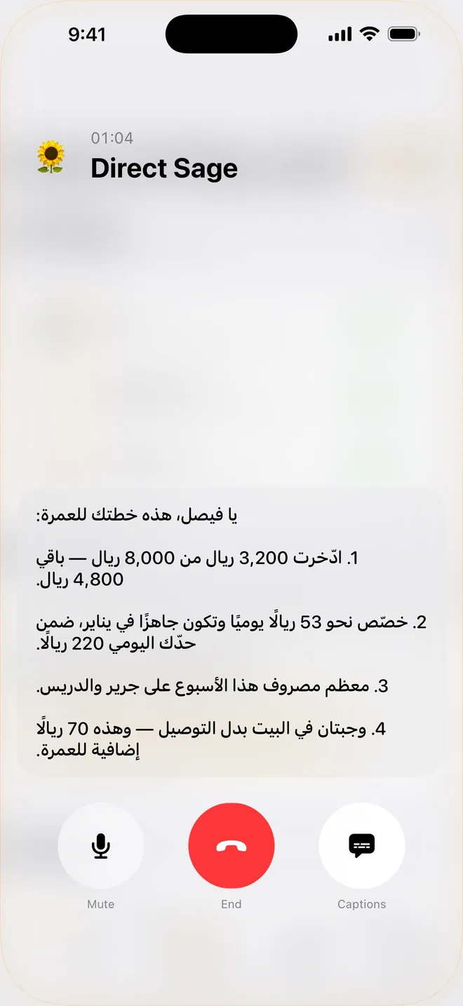 Dibba Voice AI call planning a savings goal