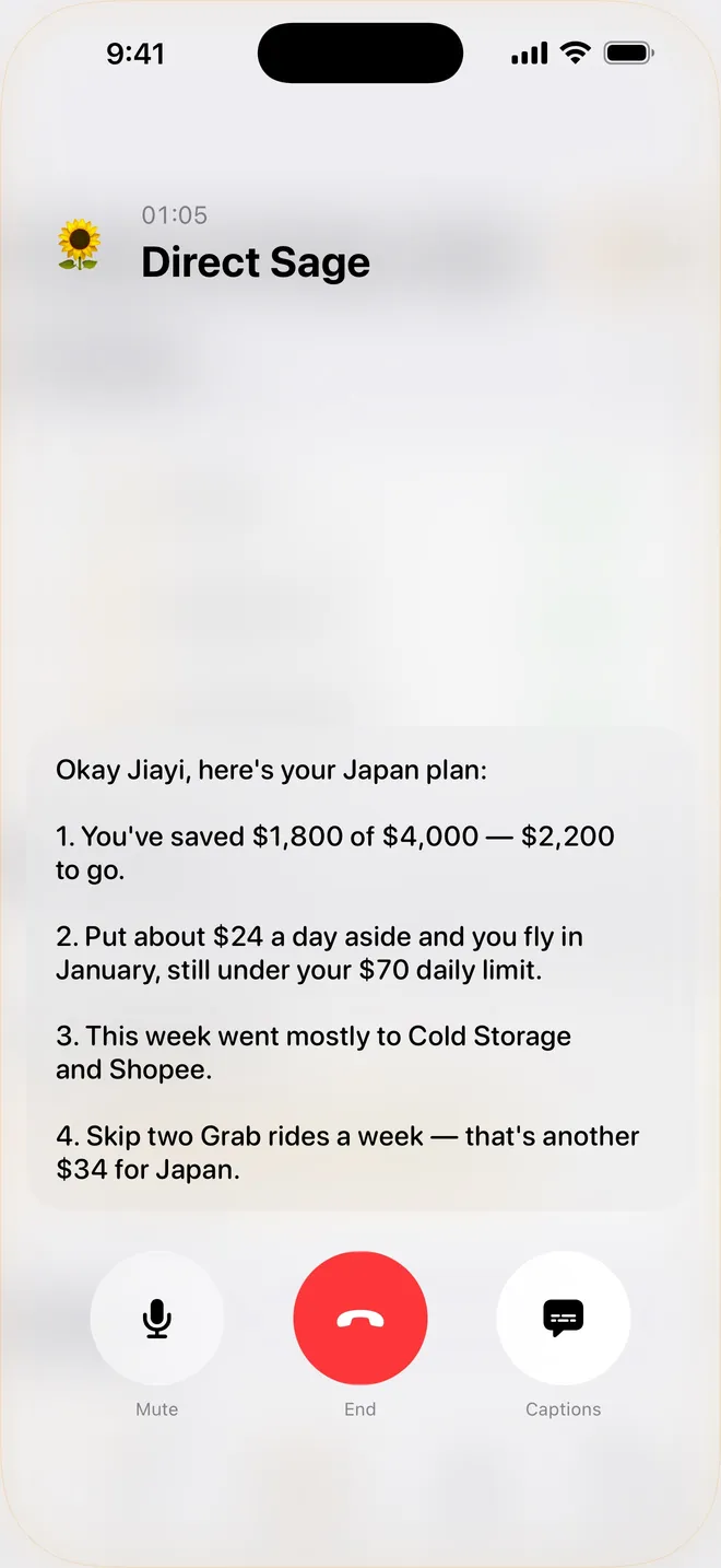 Dibba Voice AI call planning a savings goal